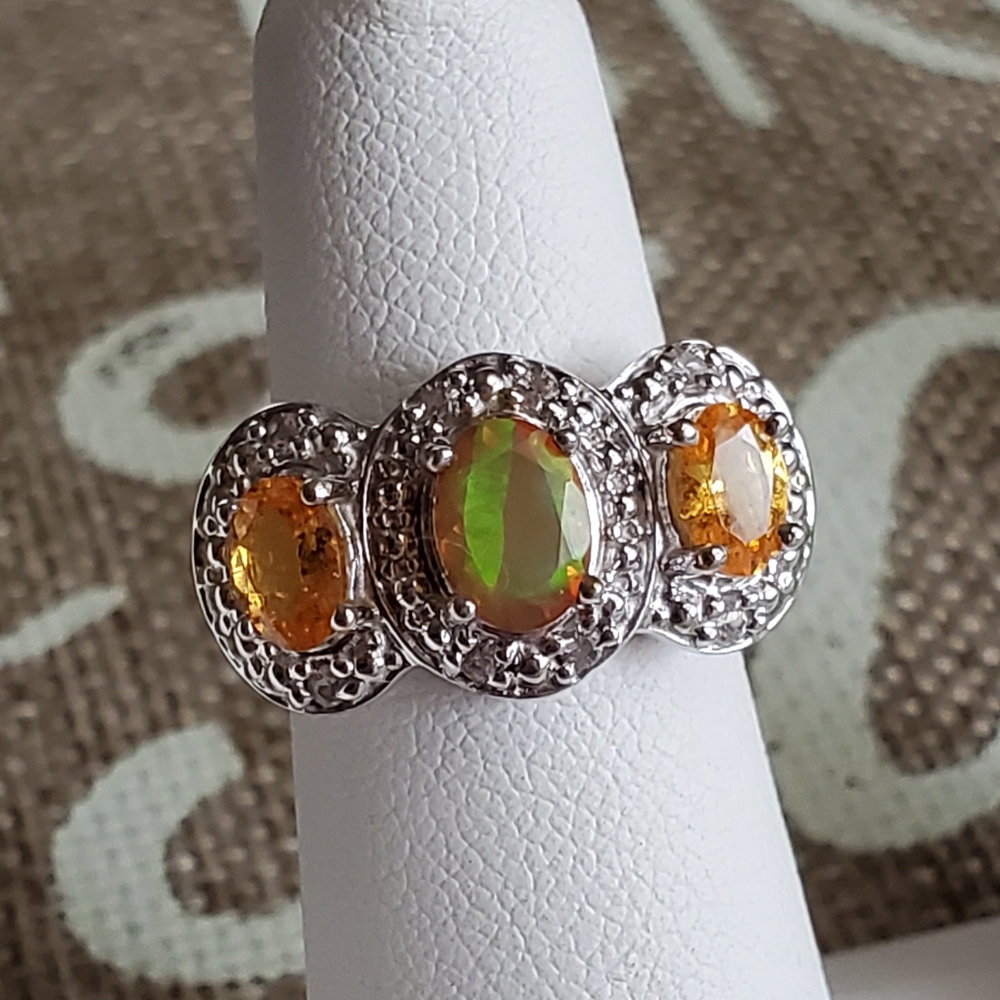 Ethiopian Fire Opal Citrine Ring - Picture 8 of 17